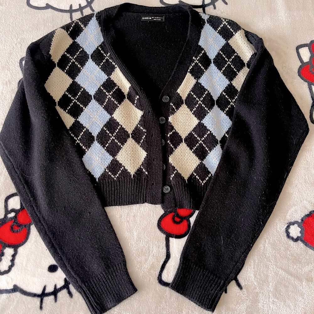 2000’s Argyle Print Cardigan Sweater